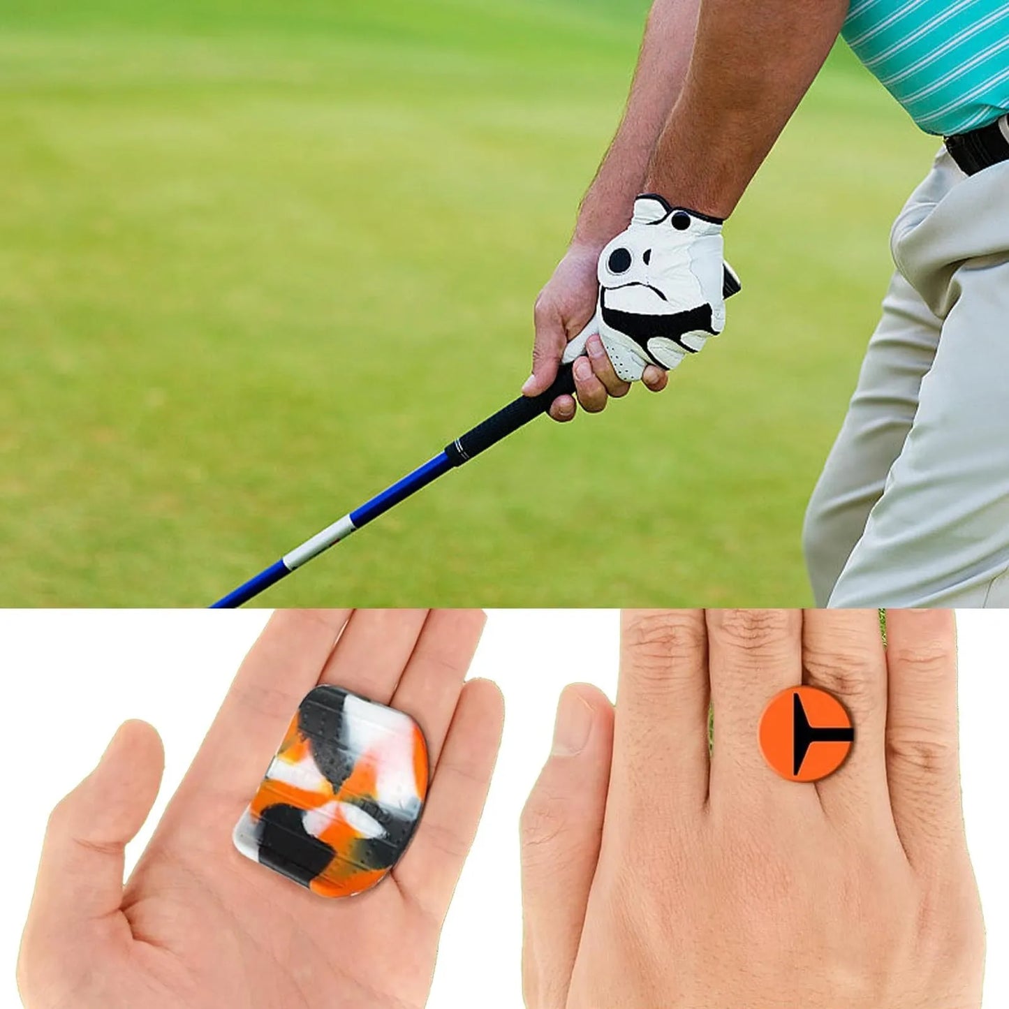 New T-Grip Golf Grip Trainer Anti-Slip Reduced Grip Pressure Golf Grip Calibrator Golf Club Grip Pad Golf Accessories