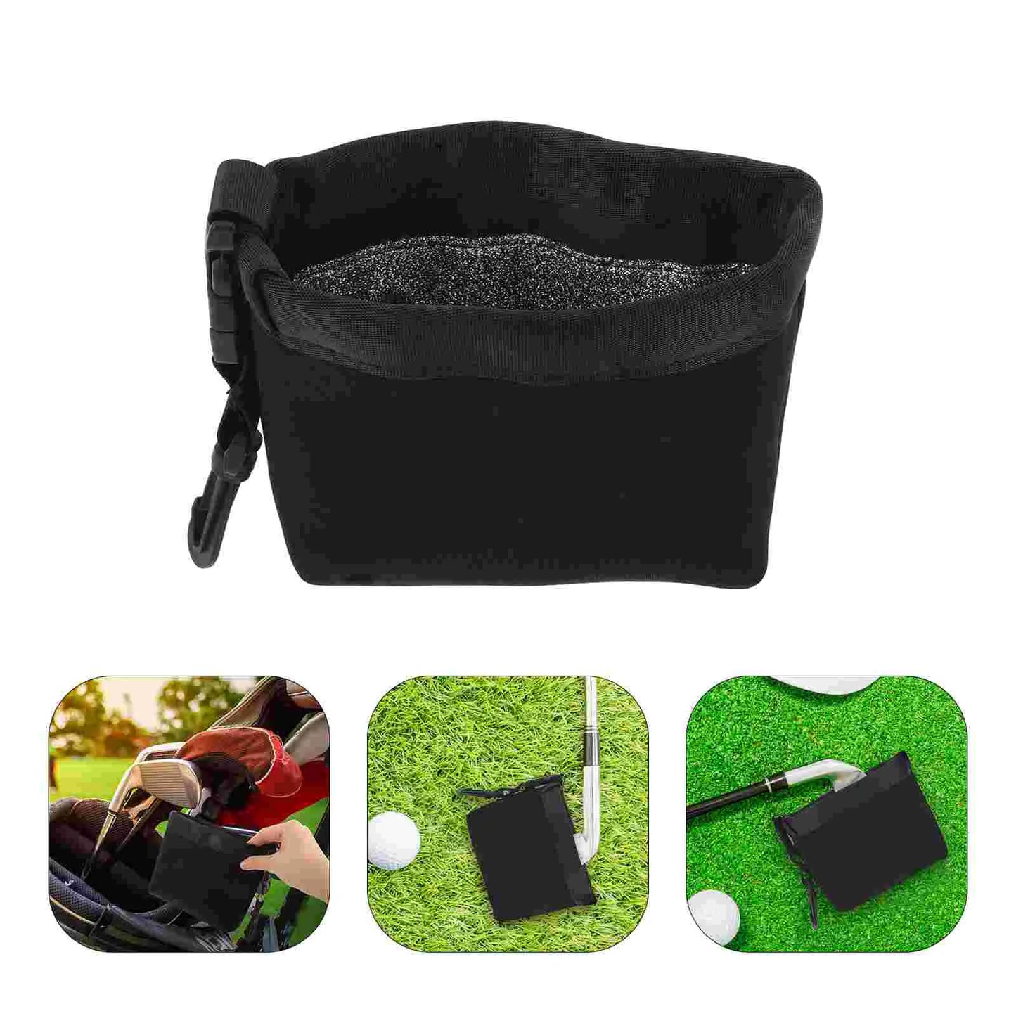 2Pcs Portable Golf Club Cleaning Bag Detachable Golf Ball Cleaner Pouch Multifunctional Easy Clean Bag For Accessories