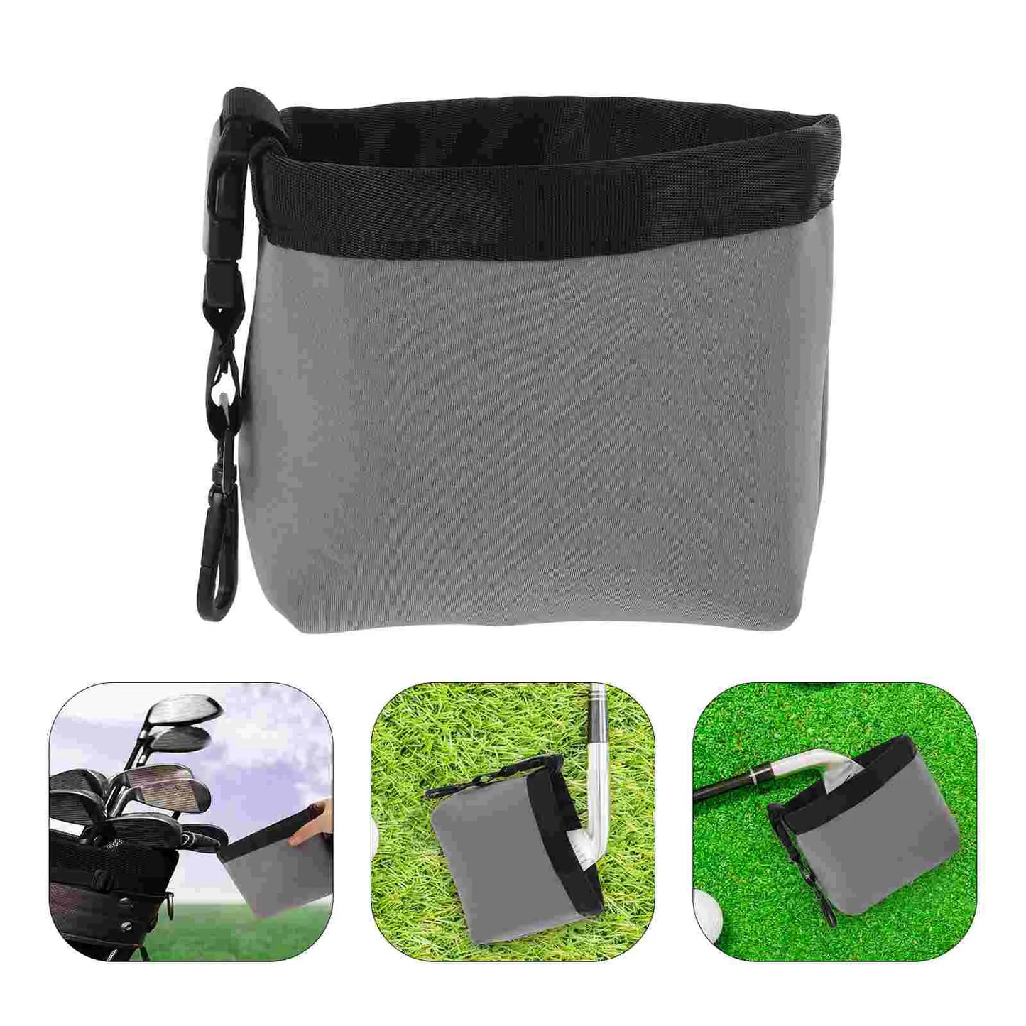 2Pcs Portable Golf Club Cleaning Bag Detachable Golf Ball Cleaner Pouch Multifunctional Easy Clean Bag For Accessories